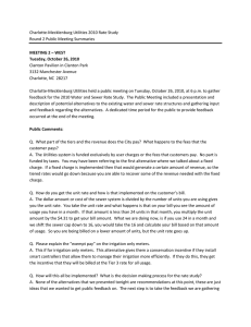 Charlotte‐Mecklenburg Utilities 2010 Rate Study  Round 2 Public Meeting Summaries    Clanton Pavilion in Clanton Park 