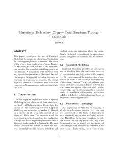 Educational Technology: Complex Data Structures Through Construals Abstract 1008010
