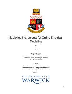 Exploring Instruments for Online Empirical Modelling Department of Computer Science