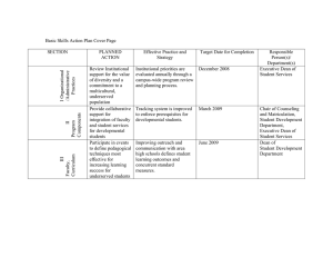 Basic Skills Action Plan Cover Page SECTION PLANNED Effective Practice and