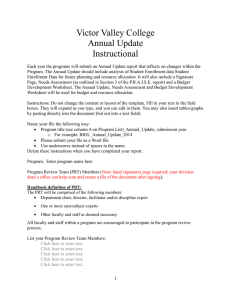 Victor Valley College Annual Update Instructional