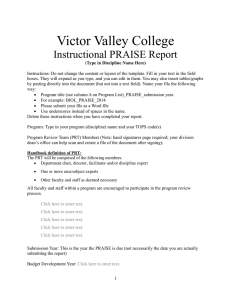 Victor Valley College Instructional PRAISE Report