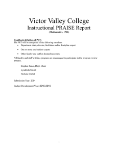 Victor Valley College Instructional PRAISE Report  Mathematics, 1701)