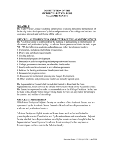 CONSTITUTION OF THE VICTOR VALLEY COLLEGE ACADEMIC SENATE