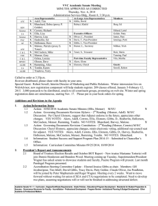 MINUTES APPROVED AS CORRECTED Thursday, Nov. 6, 2014 VVC Academic Senate Meeting