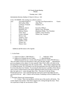 VVC Faculty Senate Meeting Minutes Thursday June 1, 2006