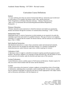 Curriculum Course Definitions Academic Senate Meeting - 10/7/2010 – Revised version Hybrid