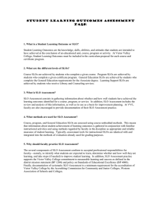 Student Learning Student Learning Outcomes Outcomes Assessment Assessment