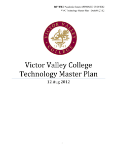 Victor Valley College Technology Master Plan 12 Aug 2012 REVISED