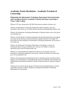 Academic Senate Resolution - Academic Freedom &amp; Censorship
