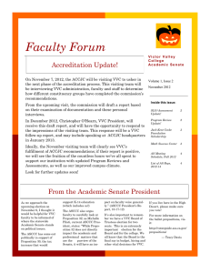 Faculty Forum Accreditation Update!