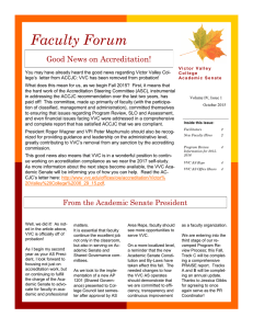 Faculty Forum Good News on Accreditation!