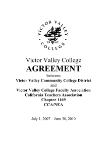 AGREEMENT Victor Valley College