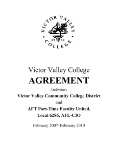 AGREEMENT  Victor Valley College between