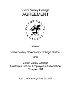 AGREEMENT Victor Valley College