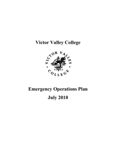 Victor Valley College  Emergency Operations Plan July 2010