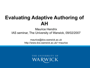 Evaluating Adaptive Authoring of AH Maurice Hendrix