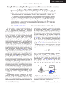 Strength differences arising from homogeneous versus heterogeneous dislocation nucleation * H. Bei,