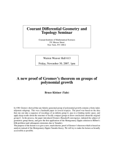 Courant Differential Geometry and Topology Seminar polynomial growth