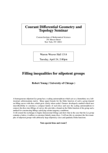 fferential Geometry and Courant Di Topology Seminar Filling inequalities for nilpotent groups