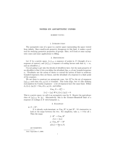 NOTES ON ASYMPTOTIC CONES 1. Introduction