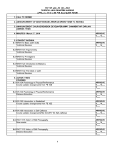 VICTOR VALLEY COLLEGE CURRICULUM COMMITTEE AGENDA 1. CALL TO ORDER