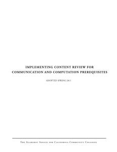 ImplementIng Content RevIew foR CommunICatIon and ComputatIon pReRequIsItes
