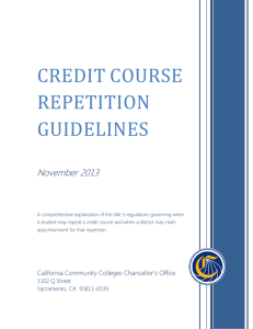 CREDIT COURSE REPETITION