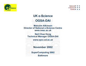 UK e-Science OGSA-DAI