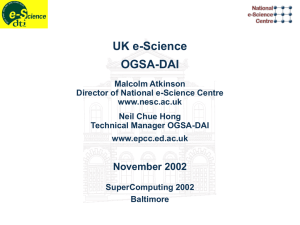 UK e-Science OGSA-DAI