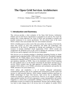 The Open Grid Services Architecture A Summary and Evaluation