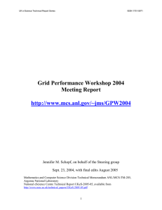 Grid Performance Workshop 2004 Meeting Report