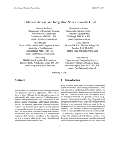 Database Access and Integration Services on the Grid