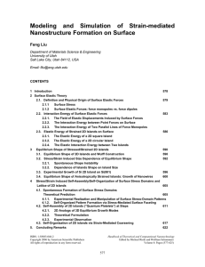 Modeling and Simulation of Strain-mediated Nanostructure Formation on Surface Feng Liu