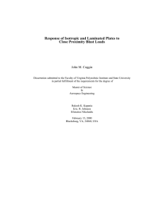 Response of Isotropic and Laminated Plates to Close Proximity Blast Loads