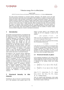 Vibration energy flow in ribbed plates Jacek Cieslik