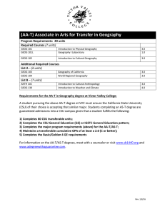(AA-T) Associate in Arts for Transfer in Geography  Required Courses