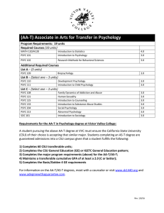 (AA-T) Associate in Arts for Transfer in Psychology  Required Courses