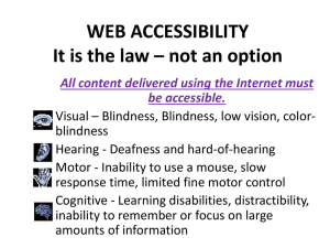 WEB ACCESSIBILITY It is the law – not an option