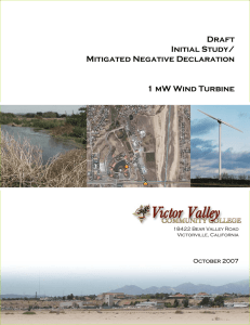 Draft Initial Study/ Mitigated Negative Declaration 1 mW Wind Turbine