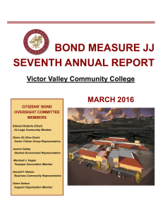 BOND MEASURE JJ SEVENTH ANNUAL REPORT MARCH 2016 Victor Valley Community College