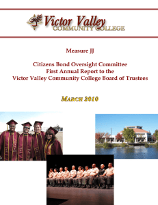 Measure JJ  Citizens Bond Oversight Committee First Annual Report to the