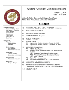 AGENDA Citizens’ Oversight Committee Meeting  March 17, 2010