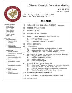 AGENDA Citizens’ Oversight Committee Meeting  April 22, 2009