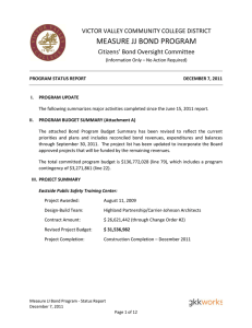 MEASURE JJ BOND PROGRAM  VICTOR VALLEY COMMUNITY COLLEGE DISTRICT  Citizens’ Bond Oversight Committee 