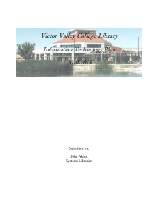 Victor Valley College Library Information Technology Plan 2010-2015