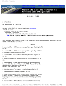 Welcome to the online source for the California Code of Regulations