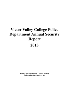 Victor Valley College Police Department Annual Security Report