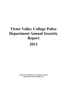 Victor Valley College Police Department Annual Security Report