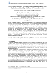 Cuckoo Search Algorithm Using Different Distributions for Short-Term